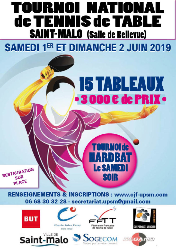 Tennis de Table Tournoi National Cercle Jules Ferry Saint Malo